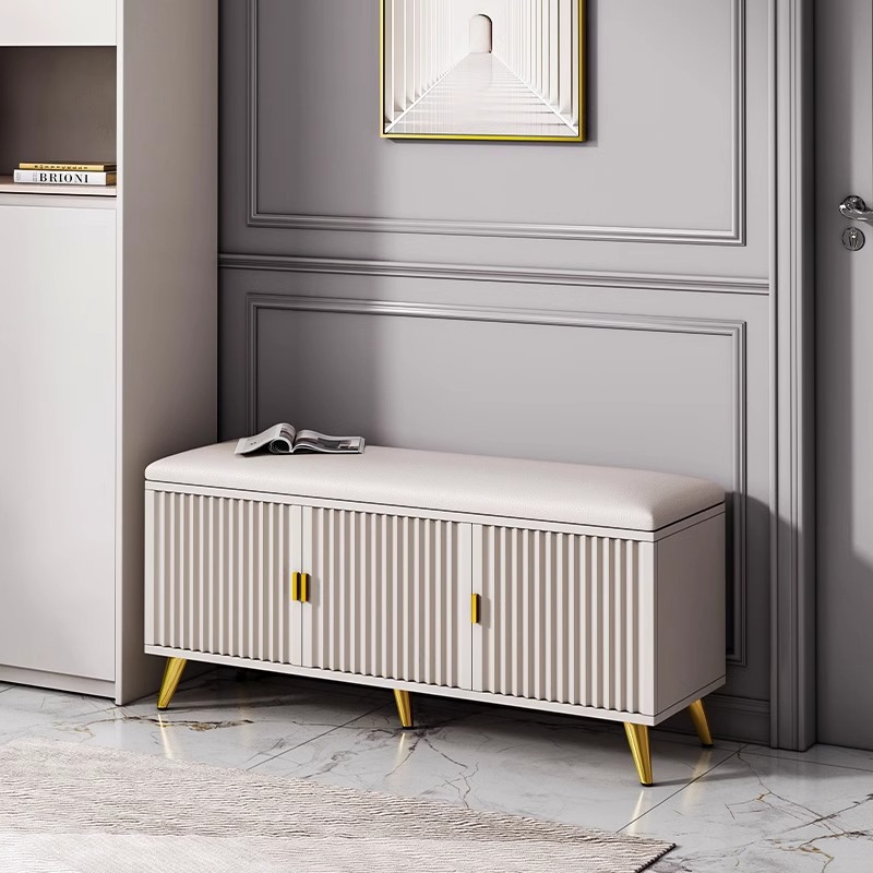 Puerta de entrada para cambiar taburetes de zapatos lujosos de alta calidad almacenamiento se puede sentar en el gabinete de zapatos puerta estrecha simple y moderna con estante de zapatos