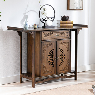 Table for Buddha Table Home Living Room Entrance Hall Hall Entrance Desk Strip Case New Chinese Zen Solid Wood Wall Table