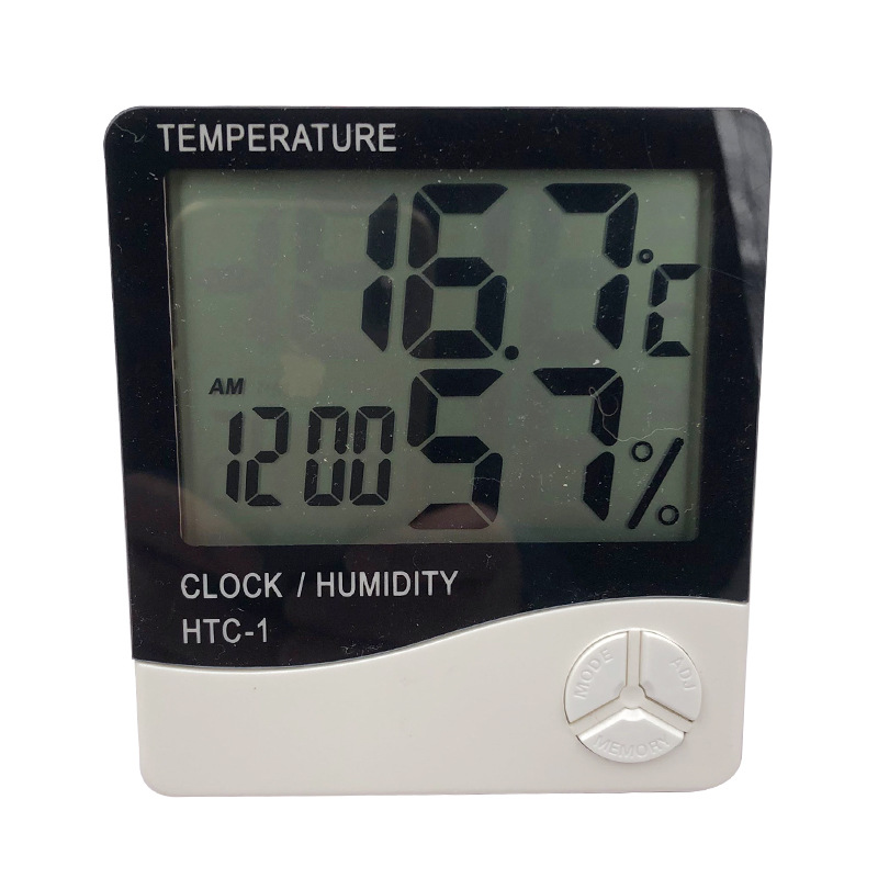 HTC-1 전자 온도 및 습도 미터 대형 스크린 온도계 디지털 습도계 온실 실내 및 실외 온도계 정신량계