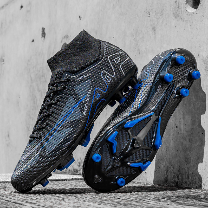Reproducción transfronteriza de la Copa del Mundo C Luo Thorn 15 Zapatos de fútbol Putian Zapatos deportivos de entrenamiento de hierba de clavos largos de caña alta para hombres