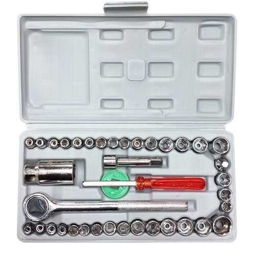 40-piece set of car, motorcycle, electric vehicle, tricycle repair tool socket set, wrench set, multi-functional combination