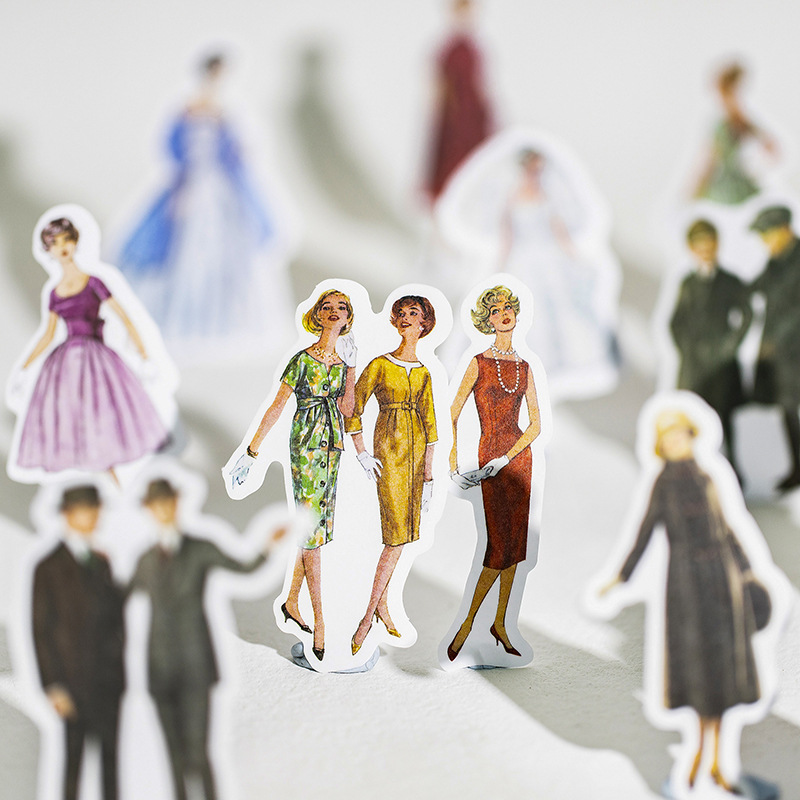 Crepúsculo pegatinas paquete nostálgico desfile de moda serie nostálgico retro personaje diario DIY material pegatinas 8