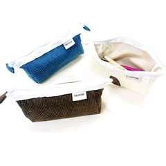 日系ins小眾夢飛船燈芯絨筆袋學生高顏值文具袋簡約鉛筆文具盒