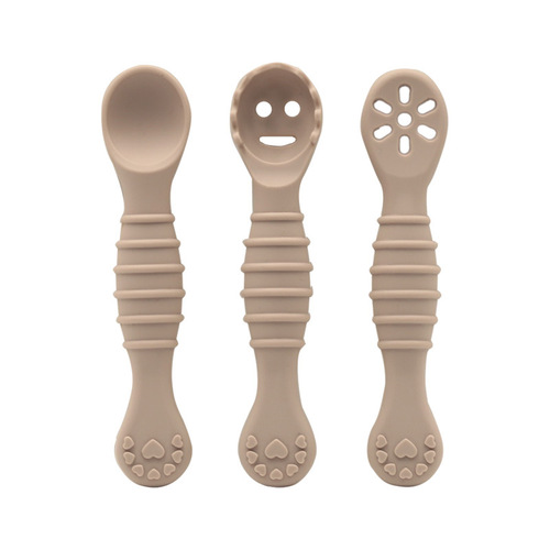 Factory direct sales baby silicone spoon children's full silicone spoon high-looking silicone spoon maternal and infant food spoon noodle spoon