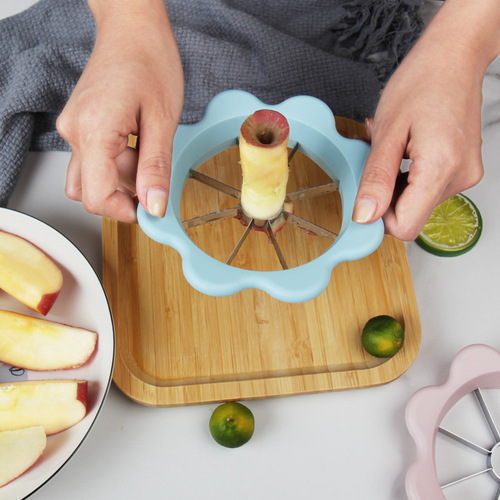 Household stainless steel apple cutter and divider, flower-shaped fruit cutter and corer, fruit cutting kitchen gadgets