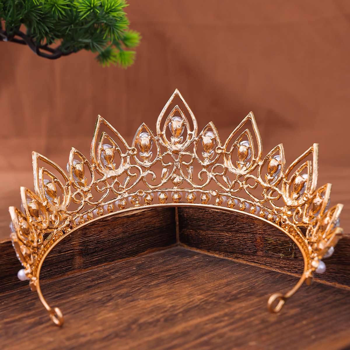 Luxus Barock Kristall Perle Kronen und Diademe für Frauen Abschluss ball Party Braut Hochzeit Haarschmuck Schmuck Diadem Geschenk – Detail 6