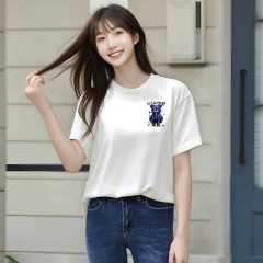 リアルショットコーマコットンサマーTシャツトップス厚手半袖Tシャツレディース新作インナーレイヤリングシャツブラックホワイト