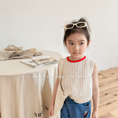 2024 Children's Clothing Summer New Products Girls Summer Clothes Korean Style Plaid Sleeveless Shirt Summer Shirt 123226