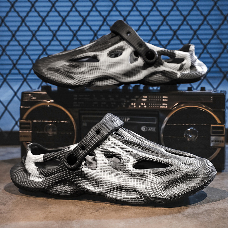 Large Size Crocs Men's Summer Outer Wear Toe-Toe Slippers Sports Vietnamese Beach Sandals