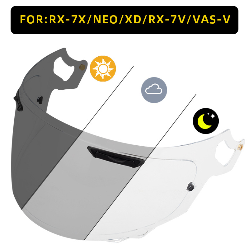 Motorcycle Helmet Color-Changing Lens X14/Z7/Z8/Rx7X/Sm961 Anti-Uv Full-Face Helmet Color-Changing Lens