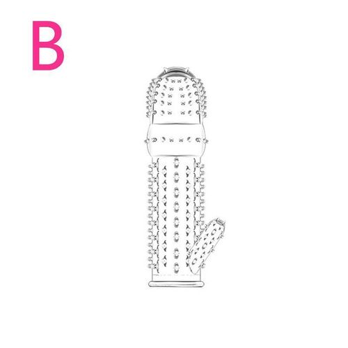 Heterosexual spiked wolf braces hollow penis men's bold and thickened penis condom condom adult sex toys