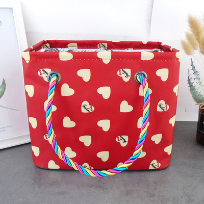 桃心浴兜包女大容量澡筐洗漱包洗澡浴筐手提折叠出差旅行洗澡篮包