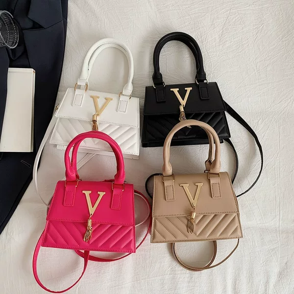 Foreign Trade PU Women's Bag Small Square Bag 2024 New Shoulder Bag Korean Simple Handbag Crossbody Bag High-end Sense Bag