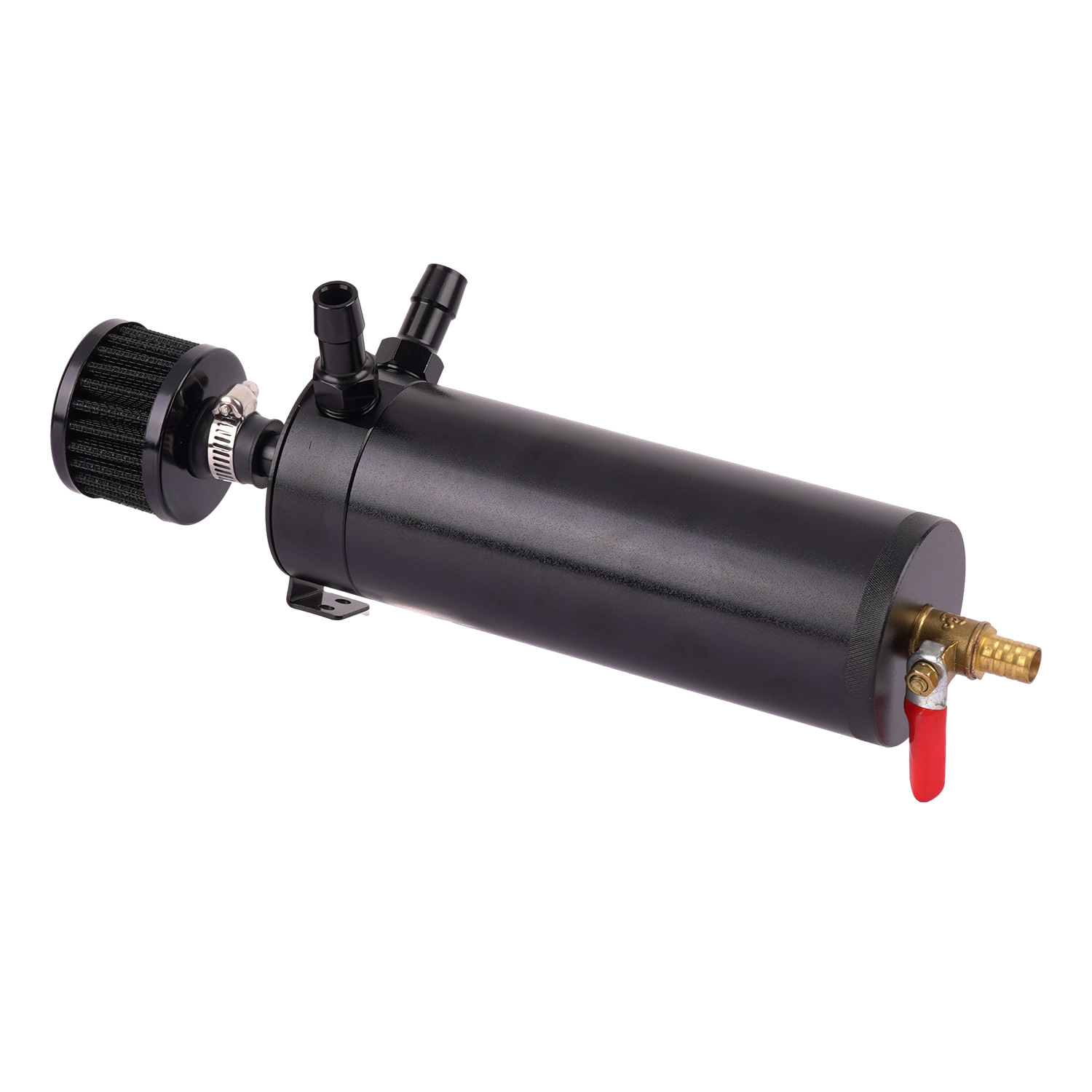 Car Modified Long Two-Hole Breathable Oil Pot with Air Filter Oil Tank Aluminum Alloy Oil Drain Valve Waste Oil Recycling Pot