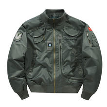 男士新款飞行夹克男春季宽松外套大码棒球服多口袋拉链开衫23216