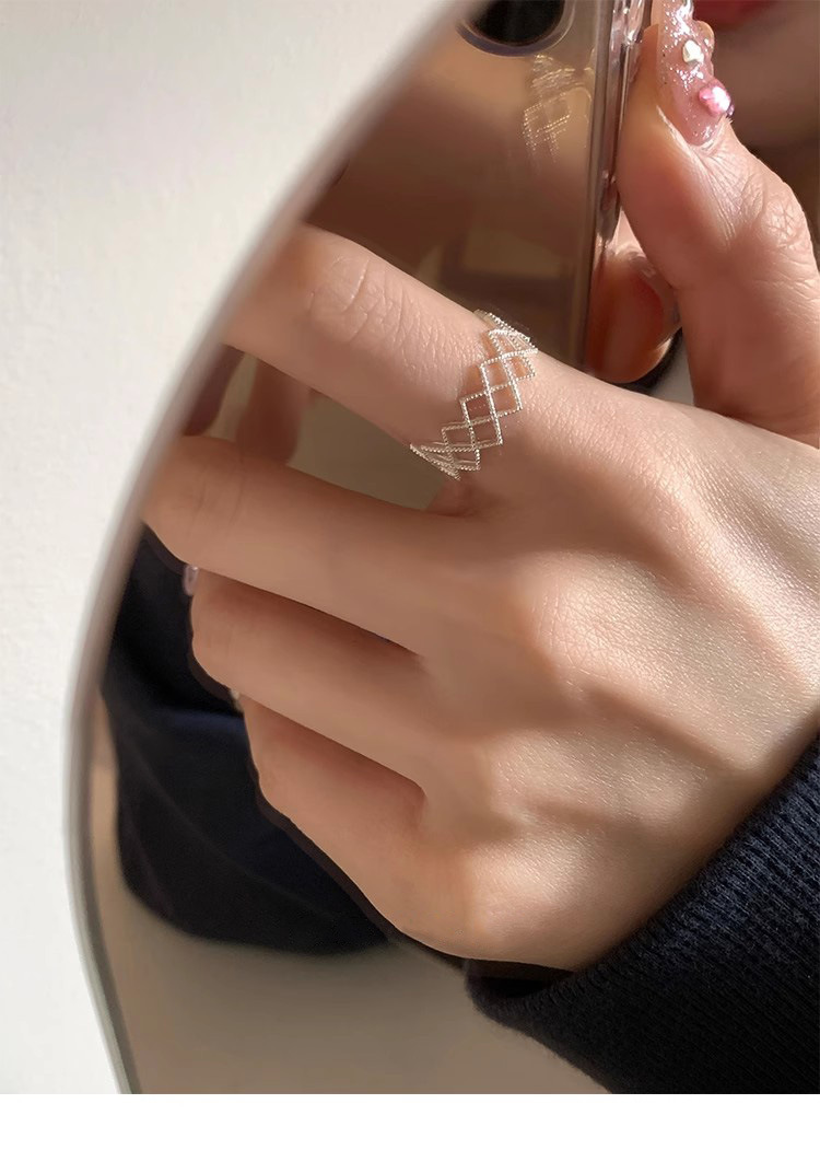 2g Weight Rings Classification Adjustable Ring Size 1 Piece Quantity Holiday, Tea Party Occasion 925 Sterling Silver Material Geometric Pattern All Seasons Season Women's Gender Elegant, Simple Style Style 1 Piece 925 Sterling Silver Geometric Rings 4