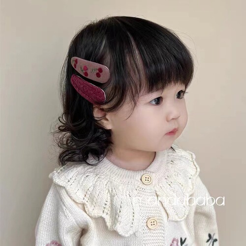 Hand embroidered bb clip Korean bangs clip foreign style broken hair forest style cute style simple baby hair clip girl headwear