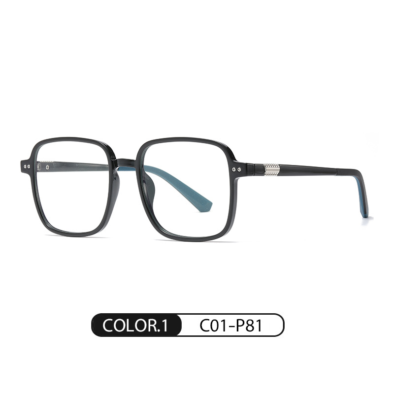 El nuevo marco de gafas de celebridades de Internet, marco grande para mujer, espejo plano sin maquillaje TJ864 ultraligero TR se puede equipar con gafas anti-luz azul de miopía