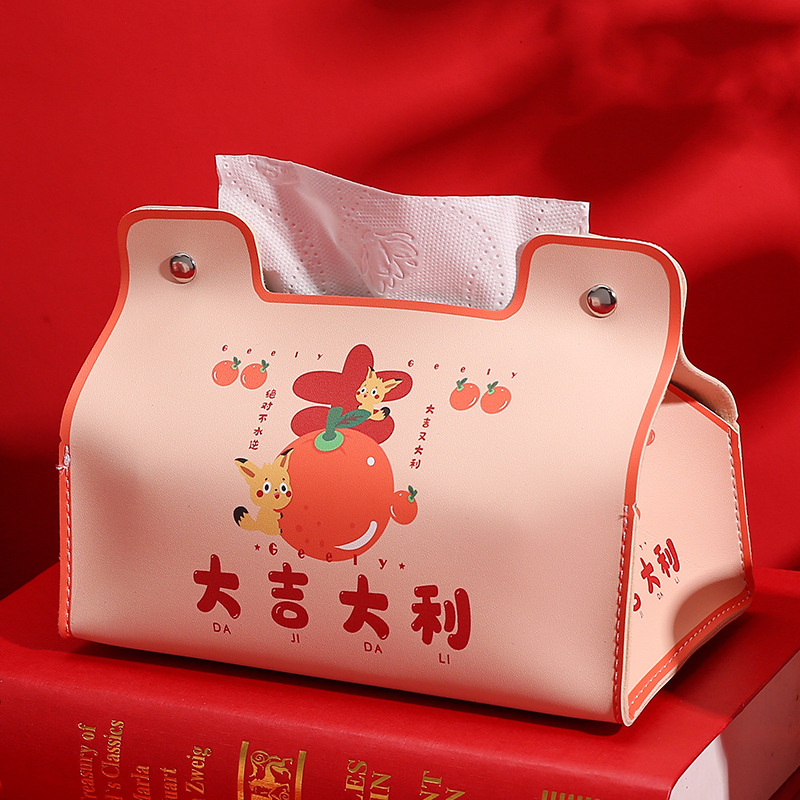 Año nuevo lindo nacional moda caja de pañuelos hogar de alta apariencia caja de pañuelos impermeable dormitorio coche sala de estar caja de pañuelos universal