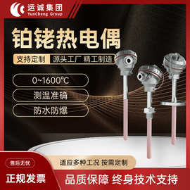 WRP-130高温铂铑热电偶B型R型S刚玉管1600℃防爆智能温度传感器