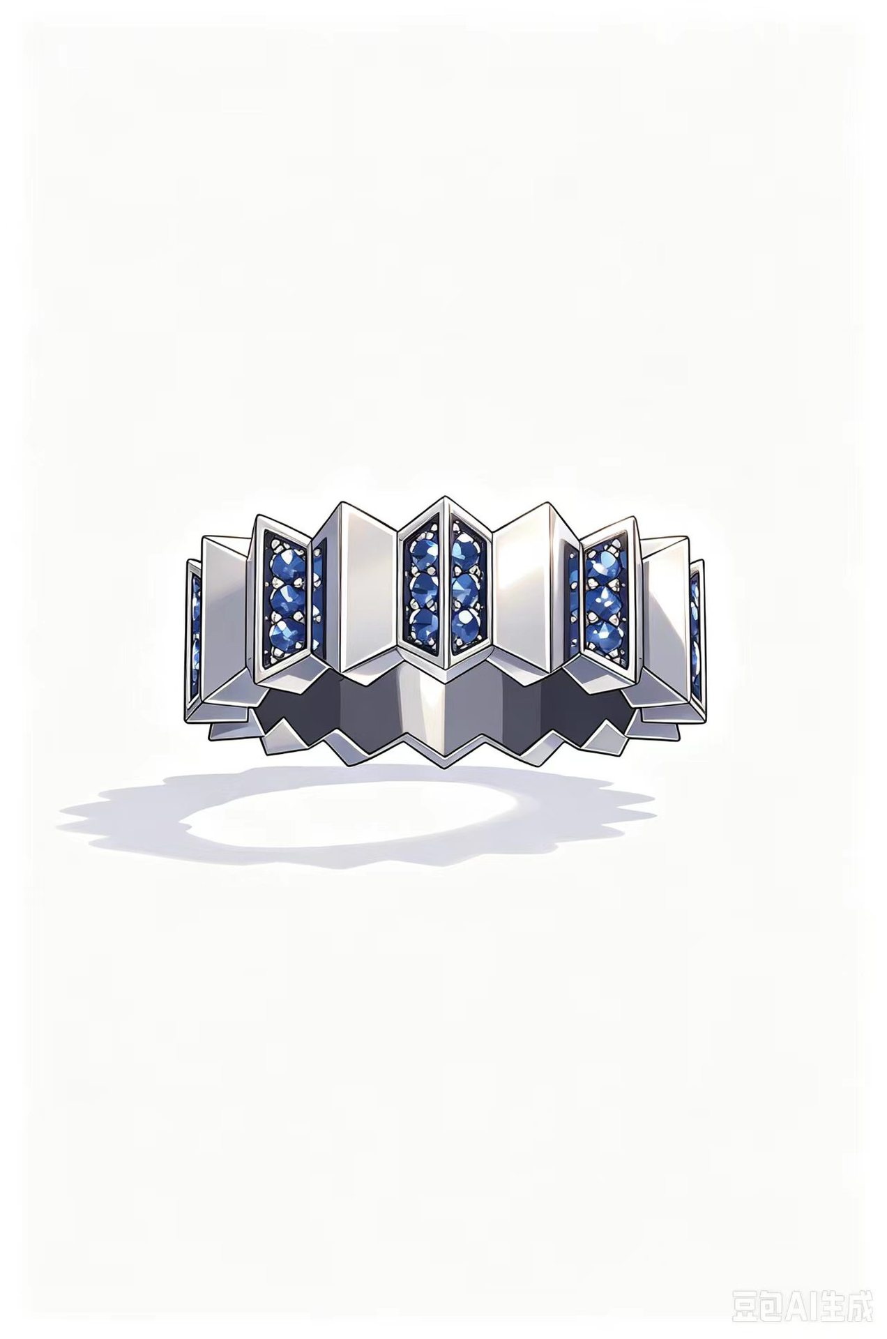 UP black and blue diamond wide ring