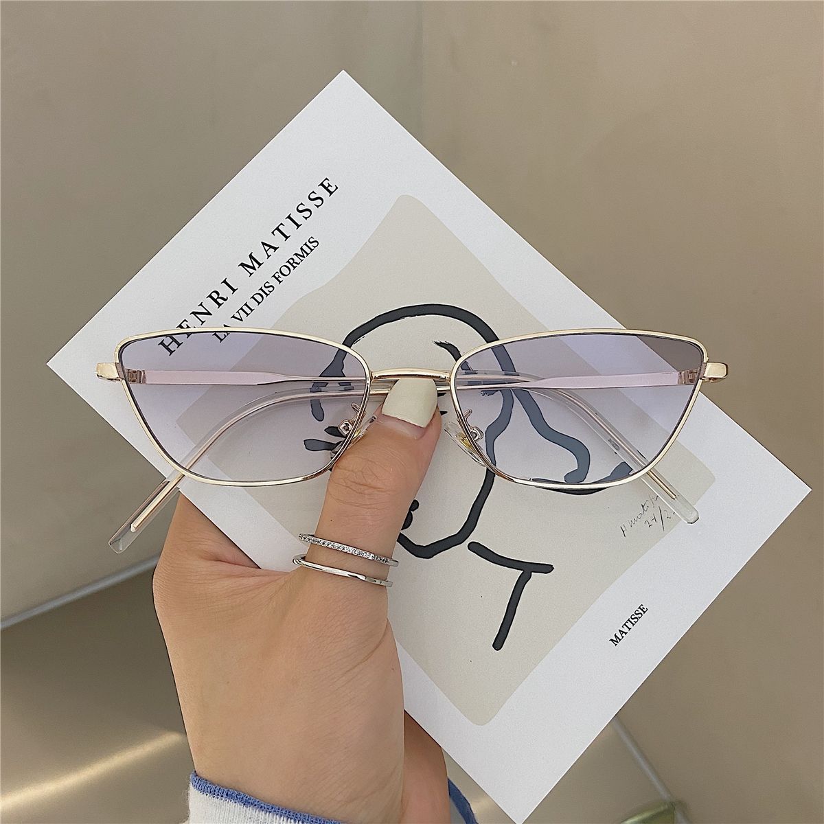 40g Weight Full Frame Glasses Structure Sunglasses Classification PC, UV400 Protection Lens Material Cat Eye Glasses Style Outdoor, Travel, Beach Occasion Geometric Pattern All Seasons Season Unisex Gender Retro, Classic Style Style Grey, Black Color Retro Classic Style Geometric PC UV400 Protection Cat Eye Full Frame Women's Sunglasses 13