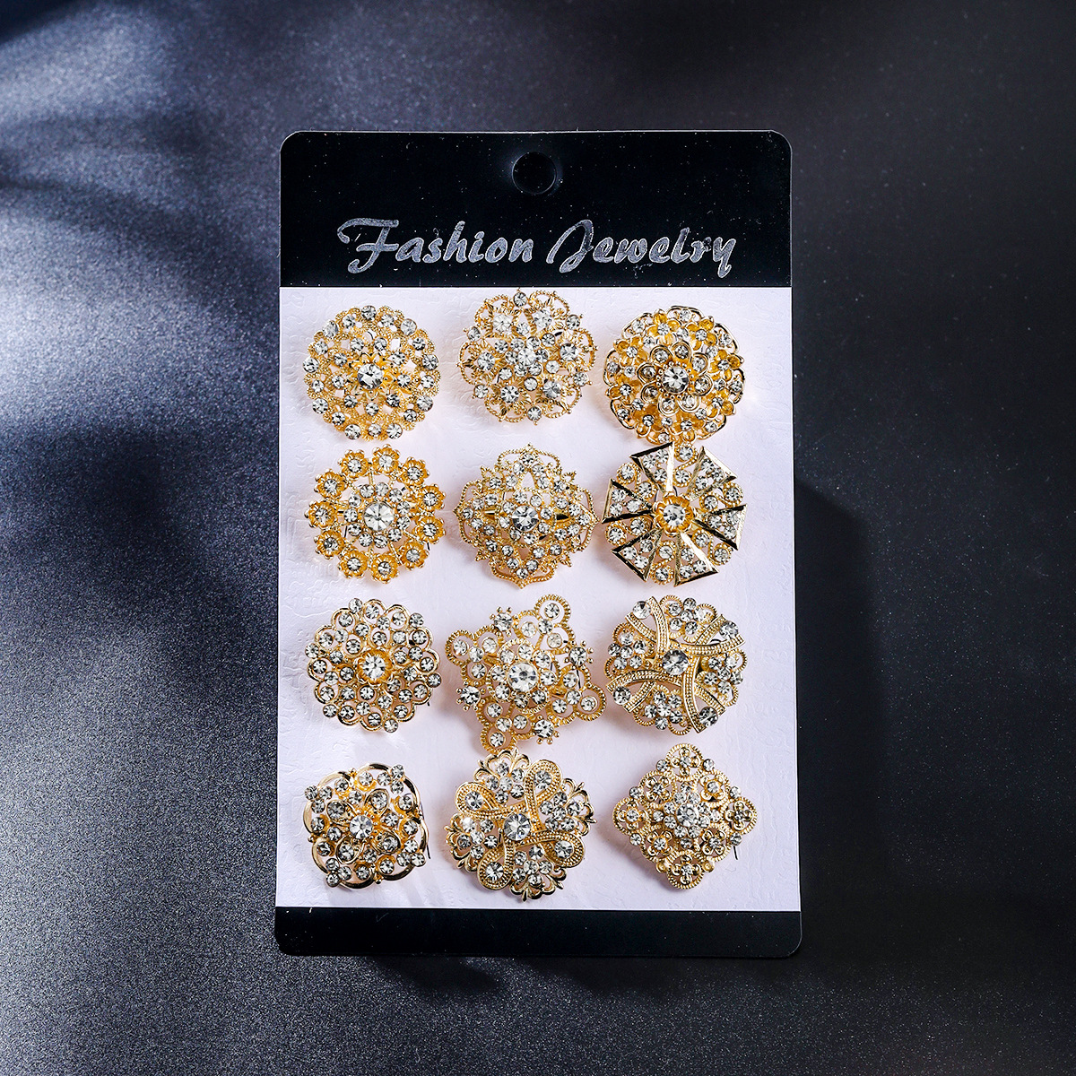 Tarjeta de moda europea y americana pequeña broche con rhinestone aleación ramillete celebración flor Ropa Accesorios pin fábrica al por mayor image 46