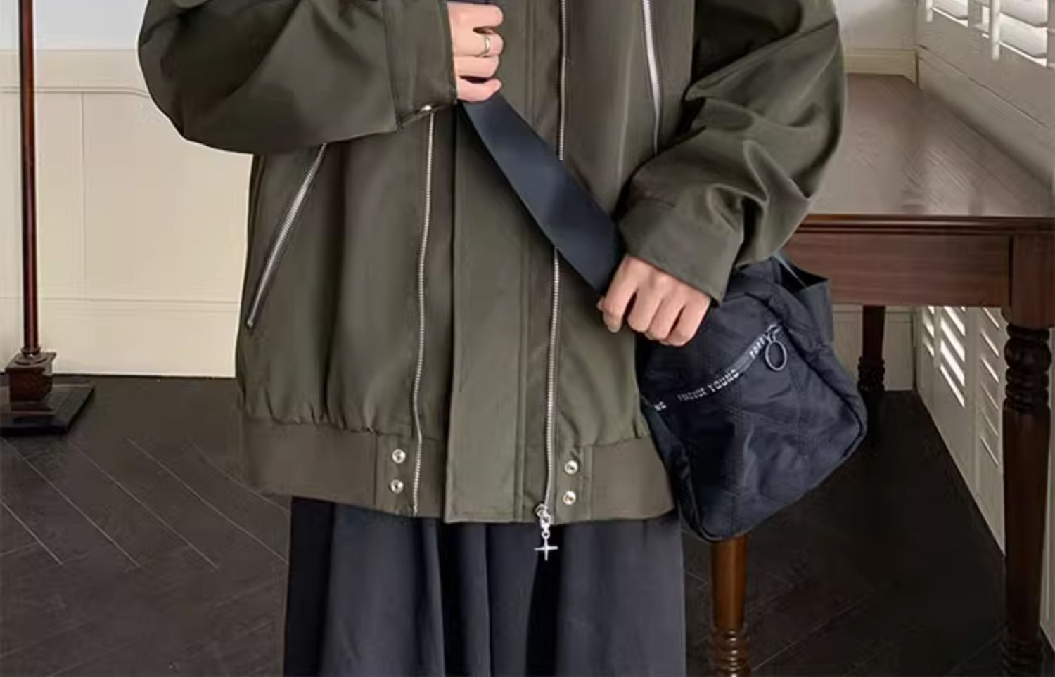 Men's Pilot Jacket Spring Autumn Retro Baseball Workwear Style_voghion.com