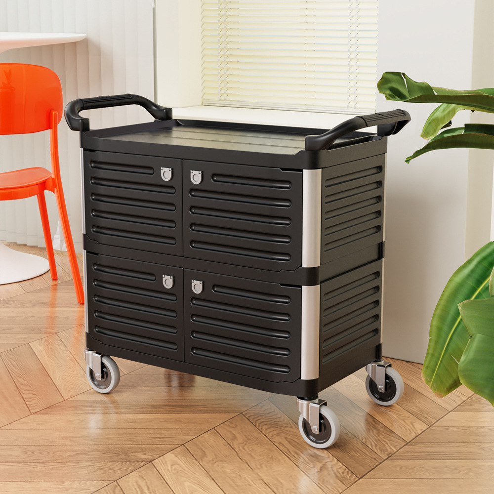 Three-Tier Dining Cart, Restaurant Utensil Collection Cart, Restaurant Bowl Collection Cart, Food Collection Cart, Trash Bin, Plate Collection Cart with Wheels