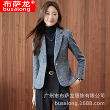 2025新款布萨龙busalong女长袖职业小西服正装女单外套工作服8660