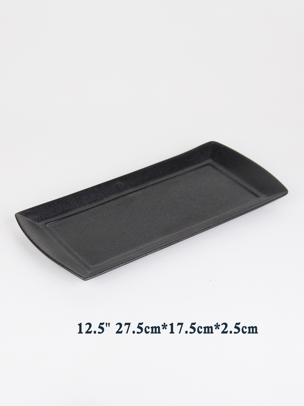 Al aire libre fácil de limpiar de almacenamiento cuadrado esmerilado negro placa de cocción de cerámica placa de filete occidental placa plana bandeja de plato frío