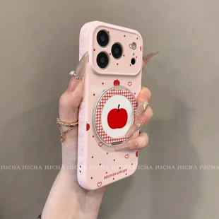 Чехол с подставкой для iPhone 16 Pro женский силиконовый с узором