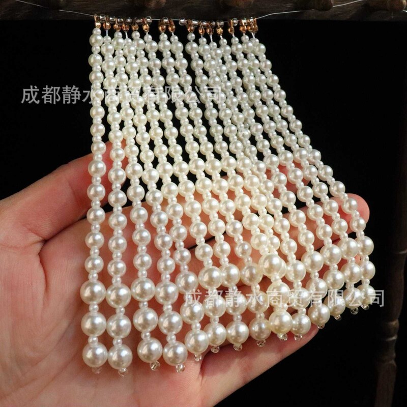 Imitation pearl tassel semi-finished antique hairpin Chinese clothing headdress diy material wedding dress accessories Imitation pearl tassel semi-finished antique hairpin Chinese clothing headdress diy material wedding dress accessories