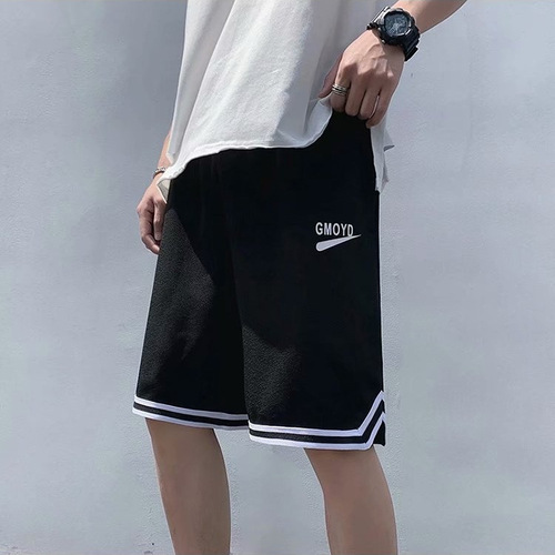 Athletic Loose-Fit 5-Pocket Basketball Shorts for Men - Summer Ice Silk Thin Version Trendy Brand Casual Mid-Johns