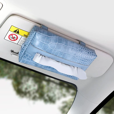 Box, New Creative Multi-Functional Tissue — Car tissue box/set - sun-visor-clip-blue