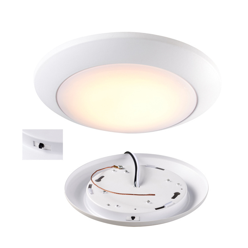 中山灯具跨境美国吸顶灯客厅可调光嵌入式吸顶圆盘灯110v5cct碟灯|undefined