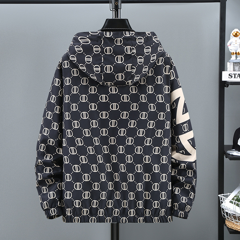 Ανδρικά εξωτερικά ρούχα, μοντέρνα μπουφάν μάρκας, νέα τάση φθινοπώρου, όμορφο, ευέλικτο, κουκούλα_voghion.com