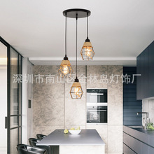 loft创意美式麻绳灯吊灯 餐厅服装店美发店酒吧工业风复古铁艺灯