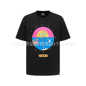 GOODBRAND 2025SS 椰树烫钻花体标语印花轻奢时尚高级感短袖T恤