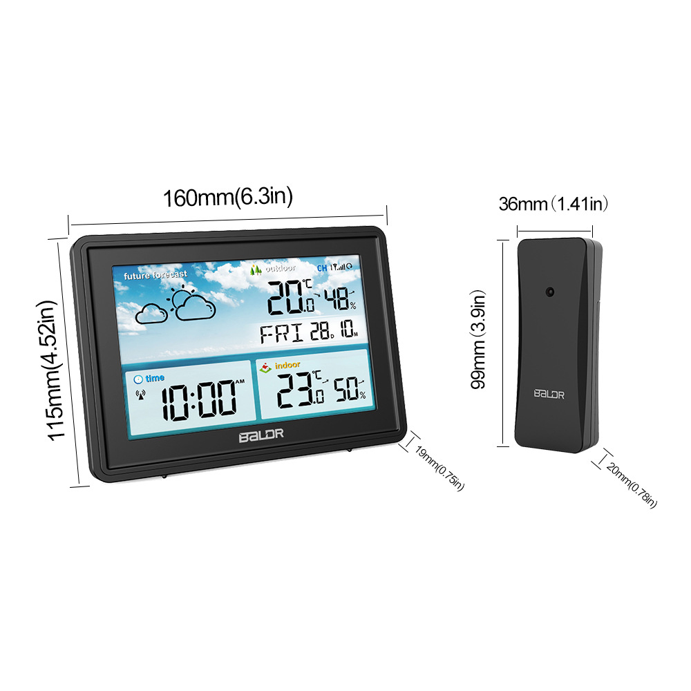La estación meteorológica de pantalla de color de comercio exterior transfronteriza de la estación meteorológica digital multifunción reloj de temperatura e higrómetro tiempo