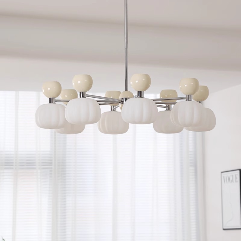 Todo el espectro crema viento lámpara de sala de estar francesa calabaza dormitorio lámpara de dormitorio principal lámpara de estudio retro paquete de lámparas Zhongshan