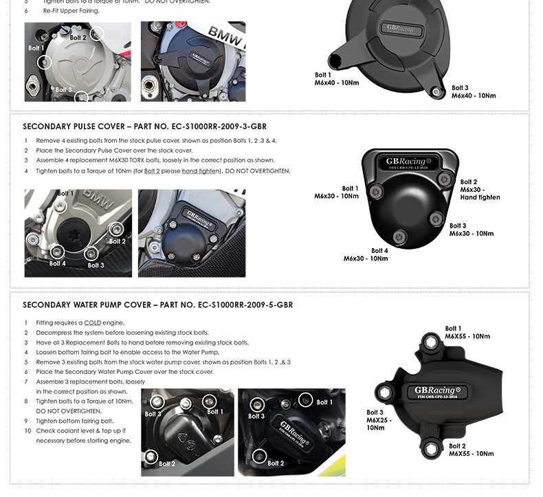 Suitable for Bmw S1000R/Rr Hp4 2009-2016 Engine Protective Cover Gbracing Anti-Fall Side Cover