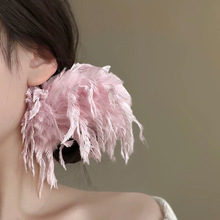 超仙氛围感毛毛发圈女法式高级感发绳毛绒头绳丸子头花发饰品春季