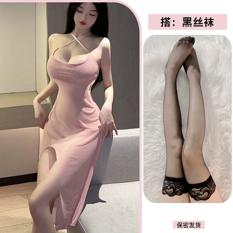 피부색 + 검정 스타킹