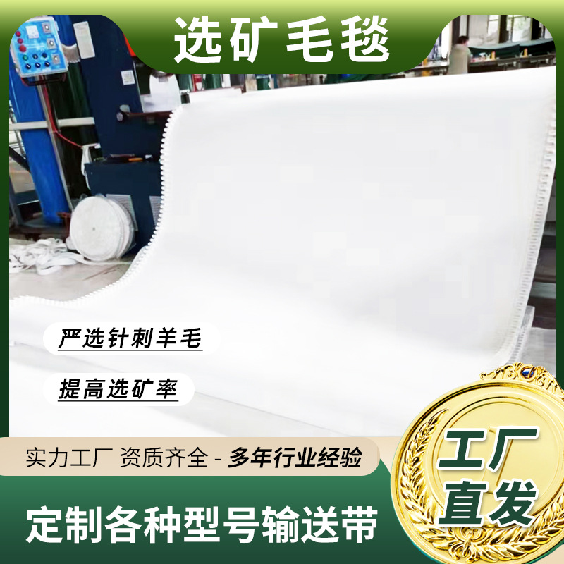 定制矿选毛毯输送带 毛毯机选矿带 耐磨 防腐蚀 尾矿筛选皮带