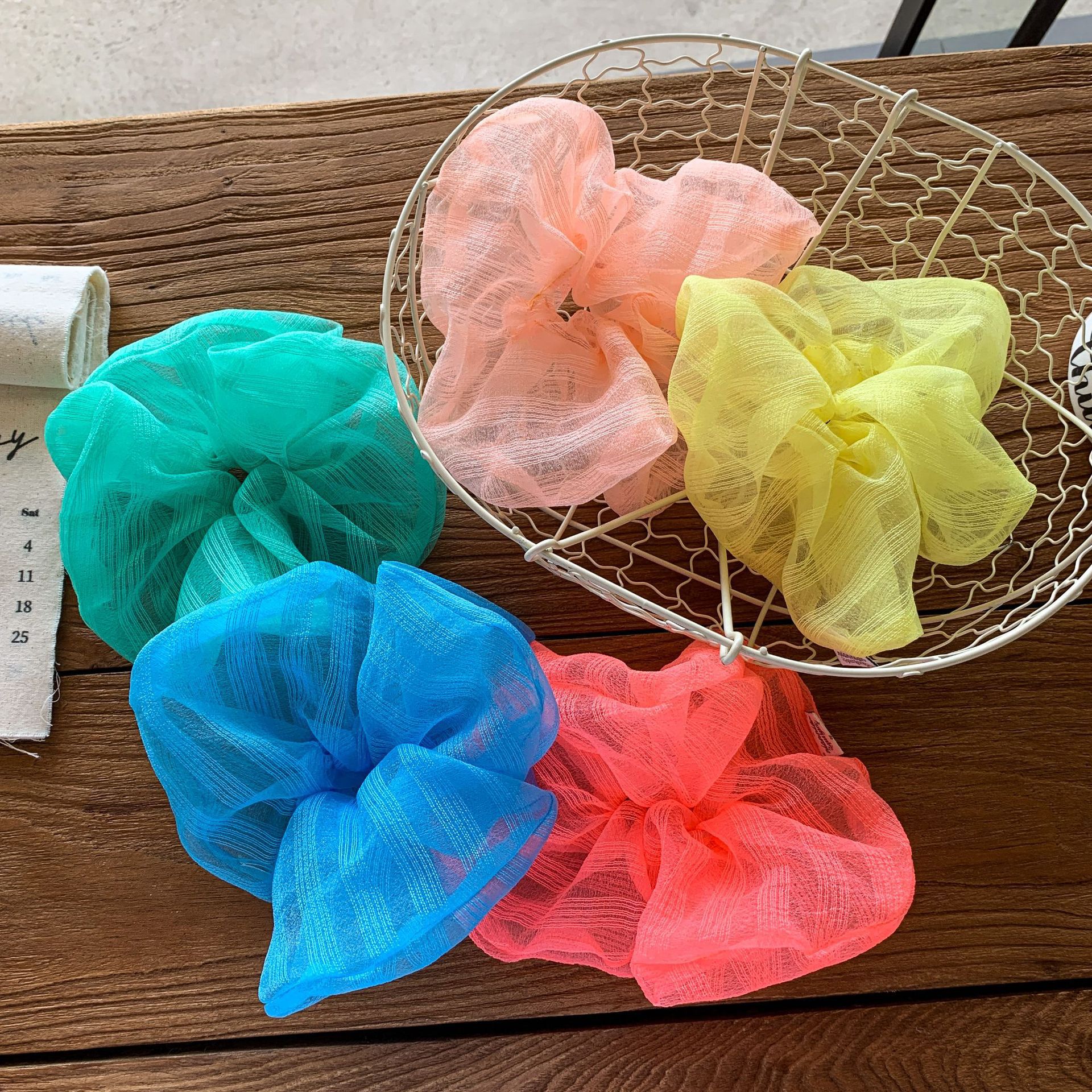Sugar Pear ropa para niños anillo de cabello de color sólido 2026 nueva línea de cabello de malla para niñas accesorios para bebés accesorios para el cabello