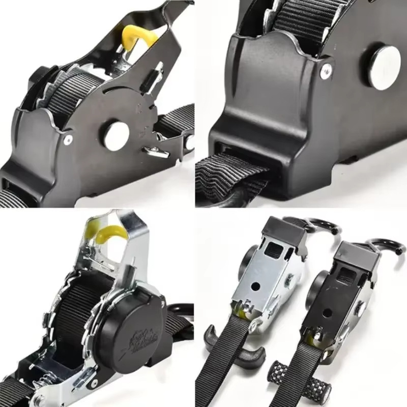 Cross-Border Hot Item - Automatic Recycling Tensioner Strap for Car and Motorcycle Self-Driving Fixed Strap