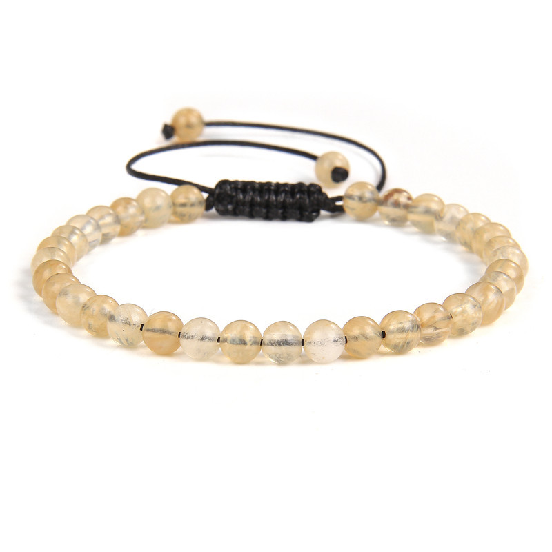 Explosivo 4 mm piedra de ágata natural pulsera trenzada cuentas de piedra semipreciosa de las mujeres mini energía Pulsera joyería de moda Huang Dongling uno