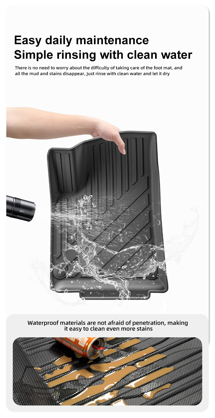 Car floor mats for 22-24 Rivian R1T, TPE