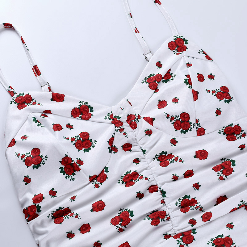 sexy print bag hip drawstring halter back dress NSXE39191